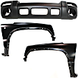 3-Piece Kit, Front Primed Bumper Cover, Includes (1) Bumper Cover and (2) Fender