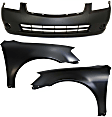 3-Piece Kit, Front Primed Bumper Cover, Sedan, Includes (1) Bumper Cover and (2) Fender