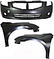 3-Piece Kit, Front Primed Bumper Cover, Coupe, Includes (1) Bumper Cover and (2) Fender