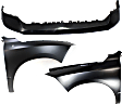 3-Piece Kit, Front, Driver and Passenger Side Fender, Includes (1) Bumper Cover and (2) Fender