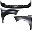 3-Piece Kit, Front, Driver and Passenger Side Fender, CAPA Certified, Includes (1) Bumper Cover and (2) Fender