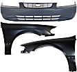 3-Piece Kit, Front Primed Bumper Cover, Includes (1) Bumper Cover and (2) Fender