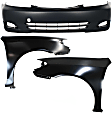 3-Piece Kit, Front Primed Bumper Cover, Japan Built Vehicle, Includes (1) Bumper Cover and (2) Fender
