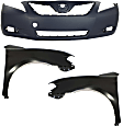 3-Piece Kit, Front Primed Bumper Cover, Japan Built Vehicle, Includes (1) Bumper Cover and (2) Fender