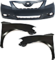 2007-2009 Toyota Camry - 3-Piece Kit, Front Primed Bumper Cover, USA Built Vehicle, Includes (1) Bumper Cover and (2) Fender
