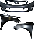 3-Piece Kit, Front Primed Bumper Cover, Includes (1) Bumper Cover and (2) Fender