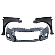 3-Piece Kit Front Primed Bumper Cover, Sedan, S/Special Edition Models, with Chrome Grille Surround, Includes (1) Bumper Cover and (2) Fender