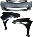 3-Piece Kit, Front Primed Bumper Cover, Includes (1) Bumper Cover and (2) Fender