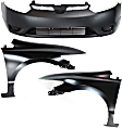 3-Piece Kit, Front Primed Bumper Cover, Includes (1) Bumper Cover and (2) Fender