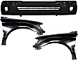 3-Piece Kit, Front, Driver and Passenger Side Fender, Includes (1) Bumper Cover and (2) Fender