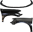 3-Piece Kit, Front, Driver and Passenger Side Fender, Includes (1) Bumper Cover and (2) Fender
