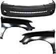 3-Piece Kit, Front Primed Bumper Cover, Standard Cab Pickup (Regular Cab), For Models Without Fender Flares, Includes (1) Bumper Cover and (2) Fender