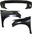 3-Piece Kit, Front Primed Bumper Cover, For Models With Plastic Bumpers, CAPA Certified, Includes (1) Bumper Cover and (2) Fender