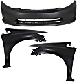 3-Piece Kit, Front Primed Bumper Cover, 2012-2015 Sedan / 2012-2013 Coupe, Includes (1) Bumper Cover and (2) Fender