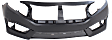 2018 Honda Civic LX - 3-Piece Kit Front Primed Bumper Cover,  North America Built Vehicle, Sedan,  Includes (1) Bumper Cover and (2) Fender