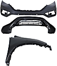 3-Piece Kit, Front, Upper and Lower Upper - Primed, Lower - Textured Bumper Cover, Includes (2) Bumper Cover and (1) Fender