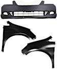 2005 Honda Odyssey - 3-Piece Kit Front Primed Bumper Cover, For Models With Fog Lights and Parking Aid Sensor, Includes (1) Bumper Cover and (2) Fender