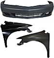 3-Piece Kit, Front Primed Bumper Cover, Includes (1) Bumper Cover and (2) Fender