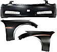 3-Piece Kit, Front Primed Bumper Cover, Includes (1) Bumper Cover and (2) Fender