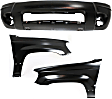 3-Piece Kit, Front Primed Bumper Cover, Includes (1) Bumper Cover and (2) Fender