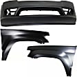 3-Piece Kit, Front Primed Bumper Cover, Includes (1) Bumper Cover and (2) Fender
