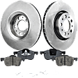 2-Wheel Set Brake Disc and Pad Kit, Plain Surface 5 Lugs 305.05 mm Organic Pro-Line Series, Includes (2) Brake Disc and (1) Brake Pad Set