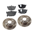 2-Wheel Set Rear Brake Disc and Pad Kit, Plain Surface 4 Lugs 258.06 mm Ceramic Pro-Line Series, Includes (2) Brake Disc and (1) Brake Pad Set