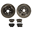 2-Wheel Set Rear Brake Disc and Pad Kit, Plain Surface 5 Lugs 268.99 mm Ceramic Pro-Line Series, Includes (2) Brake Disc and (1) Brake Pad Set