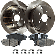 2-Wheel Set Brake Disc and Pad Kit, Plain Surface 5 Lugs 285.5 mm Ceramic Pro-Line Series, Includes (2) Brake Disc and (1) Brake Pad Set