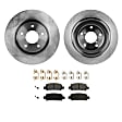 2-Wheel Set Rear Brake Disc and Pad Kit, Plain Surface 5 Lugs 265.43 mm Ceramic Pro-Line Series, Includes (1) Brake Pad Set and (2) Brake Disc