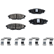 2-Wheel Set Rear Brake Disc and Pad Kit, Plain Surface 5 Lugs 286 mm Ceramic Pro-Line Series, Includes (2) Brake Disc and (1) Brake Pad Set