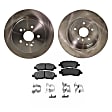 2-Wheel Set Rear Brake Disc and Pad Kit, Plain Surface 5 Lugs 309.12 mm Ceramic Pro-Line Series, Includes (1) Brake Pad Set and (2) Brake Disc