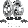 2015 Volvo V60 - 4-Piece Kit Rear Brake Disc and Pad Kit, Plain Surface, 5 Lugs, 302.01 mm, Organic, 3.0L 6Cyl, Pro-Line Series  Includes (2) Brake Disc and (1) Brake Pad Set