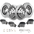 4-Wheel Set Front and Rear Brake Disc and Pad Kit, Plain Surface 5 Lugs Front-276.86 mm/Rear-265.43 mm Ceramic Pro-Line Series, Includes (2) Brake Pad Set and (4) Brake Disc