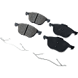 2011 Volvo S40 - 8-Piece Kit Front and Rear Brake Disc and Pad Kit, Plain Surface, 5 Lugs, Front-Ceramic/Rear-Organic, 300mm Front Disc, 280mm Rear Disc Solid, 2.5L 5Cyl, Pro-Line Series  Includes (4) Brake Disc and (2) Brake Pad Set