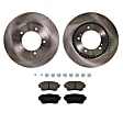 2-Wheel Set Front Brake Disc and Pad Kit, Plain Surface 5 Lugs 309.88 mm Organic Pro-Line Series, Includes (2) Brake Disc and (1) Brake Pad Set