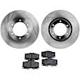 2-Wheel Set Brake Disc and Pad Kit, Plain Surface 6 Lugs 289.05 mm Organic Pro-Line Series, Includes (1) Brake Pad Set and (2) Brake Disc