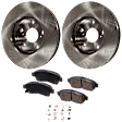 2-Wheel Set Front Brake Disc and Pad Kit, Plain Surface 5 Lugs 275.08 mm Ceramic Pro-Line Series, Includes (2) Disc and (1) Pad Set