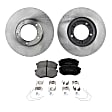 1993 Toyota Pickup - 2-Wheel Set Front Brake Disc and Pad Kit, Plain Surface, 5 lugs, 253.49 mm, Ceramic, RWD, Manual Transmission; Single Rear Wheels; 1 Piston Caliper, Standard Cab Pickup, Caliper Cast# F18Q, 3.0L 6Cyl, Pro-Line Series Includes (2) Dis