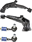 4-Piece Kit Front, Driver and Passenger Side, Lower Control Arm Kit, Includes (2) Control Arm and (2) Sway Bar Link