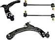 4-Piece Kit Front, Driver and Passenger Side, Lower Control Arm Kit, Includes (2) Control Arm and (2) Sway Bar Link