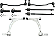 8-Piece Kit Front, Driver and Passenger Side, Lower Control Arm Kit, Includes (2) Control Arm, (2) Sway Bar Link, and (4) Tie Rod End