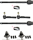 6-Piece Kit Front, Driver and Passenger Side Suspension Kit, Includes (2) Ball Joint and (4) Tie Rod End