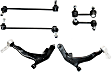 6-Piece Kit Front, Driver and Passenger Side, Lower Control Arm Kit, Includes (2) Control Arm and (4) Sway Bar Link