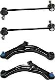 4-Piece Kit Front, Driver and Passenger Side Control Arm Kit, Includes (2) Control Arm and (2) Sway Bar Link