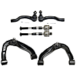 6-Piece Kit Front, Driver and Passenger Side, Upper Control Arm Kit, Includes (2) Control Arm and (4) Tie Rod End