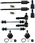 10-Piece Kit Front, Driver and Passenger Side Suspension Kit, Includes (4) Ball Joint, (2) Sway Bar Link, and (4) Tie Rod End