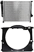 2-Piece Kit Radiator, 2.0L/2.5L/2.8L Engines, Aluminum Core, Plastic Tank, Includes (1) Fan Shroud and (1) Radiator