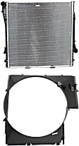 2-Piece Kit Radiator, 4.4L/4.6L Engines, Includes(1) Fan Shroud and (1) Radiator