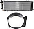 2-Piece Kit Radiator, 6 Cyl., 4.0L Engine, Aluminum Core, Plastic Tank, Includes (1) Fan Shroud and (1) Radiator